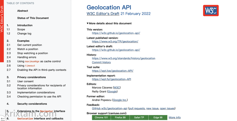 Geolocation API